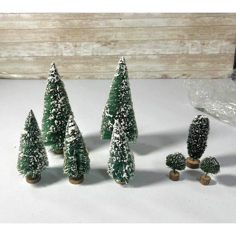 Department 56 Village Frosted Snow Topiary Trees #5201-9 Christmas Decoration